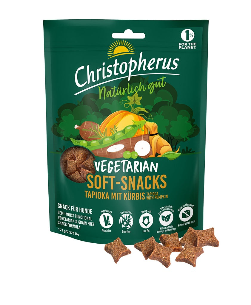 Semi-moist Snack Vegetarisch – Tapioca & Pompoen - Christopheros
