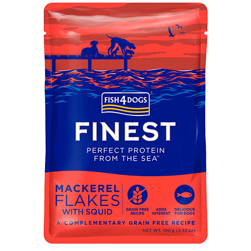 Finest makreel Flakes met inktvis - Fish4dogs